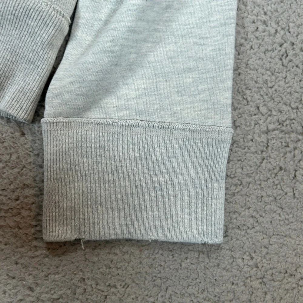 Abercrombie & Fitch‎ Mens Large Gray Embroidered Logo Pullover Hoodie Distressed